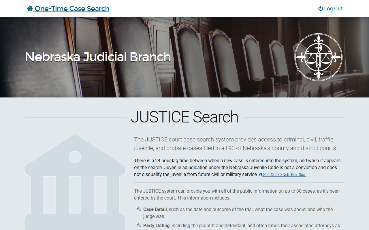 Deuel County court records after arrest Nebraska JUSTICE search